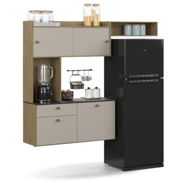 Imagem de Armário De Cozinha Compacta Suspenso Com 4 Portas E 1 Gaveta (Damasco Off)