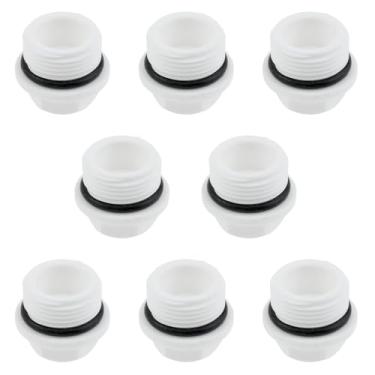 Imagem de Lovelysp 8 peças rosca externa PPR rosca branca PPR mangueira de jardim tubo de jardim tampa de irrigação de extremidade de mangueira de jardim adequado para pátio gramado jardim estufa irrigação e