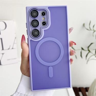 Imagem de Capa protetora fosca transparente, roxa, adequada para Samsung S25 Edge S24 S23 S22 Plus Ultra FE A56 A36 A26