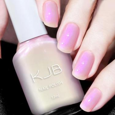 Imagem de Esmalte para unhas com acabamento brilhante brilhante - Fórmula resistente a lascas de longa duração, sem necessidade de lâmpada U V - verde pastel com brilho rosa, 10,4 ml