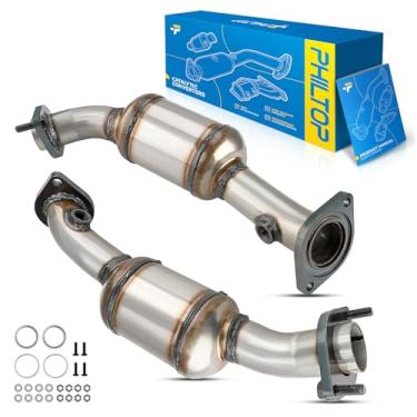 Imagem de PHILTOP Conversor catalítico de substituição de alto fluxo para CTS 2004-2007 2,8L, 3,6L, conversor catalisador de aço inoxidável compatível com conversor EPA, 2 pacotes