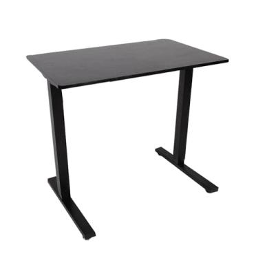 Imagem de Mesa de pé com manivela manual de altura ajustável, mesa de trabalho ajustável para sentar em pé, mesa de trabalho de escritório doméstico de 80 x 60 cm com placa de mesa inteira, mesa de elevação de