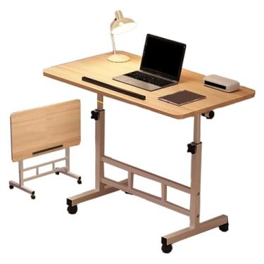 Imagem de Mesa de apoio, mesa dobrável para computador com roda de freio, painel reversível dobrável, placa espessa, faixa de elevação de 60 ~ 80 cm/65 ~ 87 cm, mesa móvel sobre a cama D 60 x 40 cm