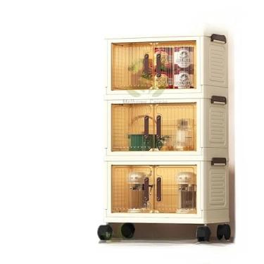 Imagem de Prateleira Armário Nicho Organizador Estante Escritório Casa Vertical Leve Plastico 5 Compartimentos(40cm(3transparent brown))