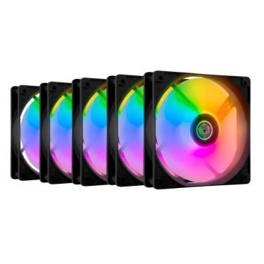 Imagem de Kit 5 Fans TGT Striker Rainbow 120mm - TGT-STK5-BLRBW