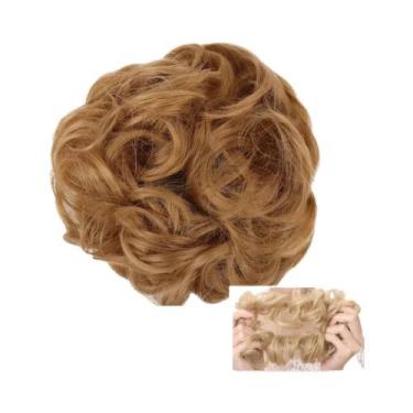 Imagem de Coque De Cabelo Sintético Cacheado Natural Para Mulheres, Extensões De