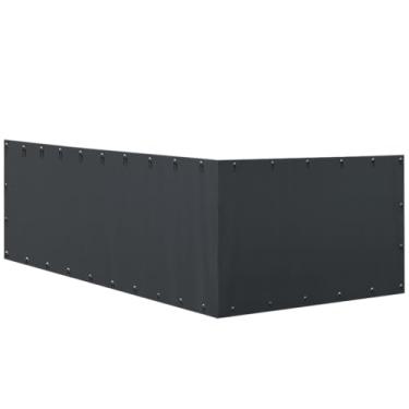 Imagem de Locywx Capa para canil ao ar livre adequada para canis externos de 25 cm L x 50 cm C, com vários cordões esféricos elásticos, feita de tecido Oxford impermeável 600D, capa lateral do canil para o