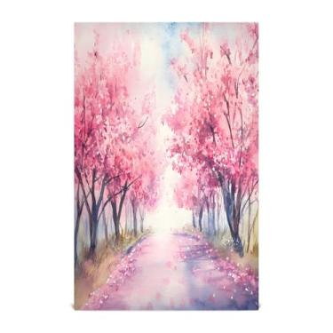 Imagem de CEBUGI Conjunto de toalhas de cozinha 1 toalha de prato de cozinha macia absorvente toalha de chá reutilizável toalhas de mão cerejeira árvores toalhas de prato para cozinha 71 x 45 cm