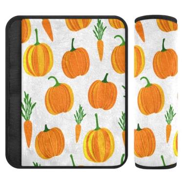Imagem de Burbuja Capa para cinto de segurança de carro Pumpkins Cenours, macio, confortável, protetor de cinto de segurança para alça de ombro de assento, 1 par pequeno