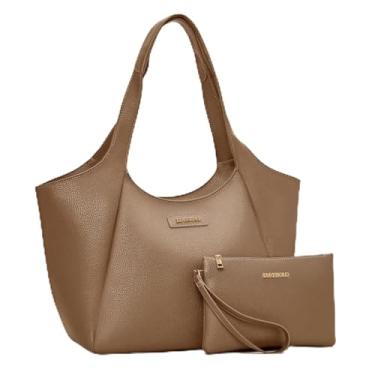 Imagem de LuxeBold Hobo Bolsa feminina de trabalho com bolsa de ombro, Cinza, Large