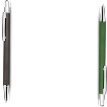 Imagem de Genérico Caneta Esferográfica Azul, Corpo em Papel Reciclado, com Ponta Touch Emborrachada, Escrita Geral, Kit com 2 Unidades (Cinza e Vermelho 2)