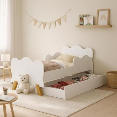 Imagem de Mini Cama em MDF Com Auxiliar Sapateira Bicama Angel Nuvem Infantil ca