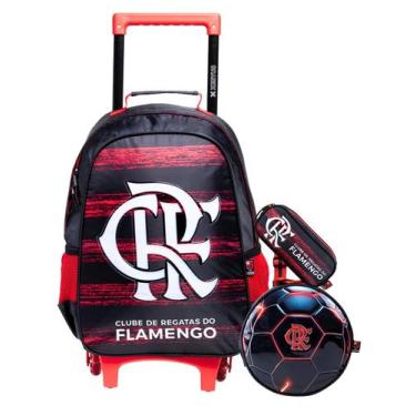 Imagem de Kit Flamengo Escolar Mochila Rodinha + Lancheira + Estojo - Xeryus