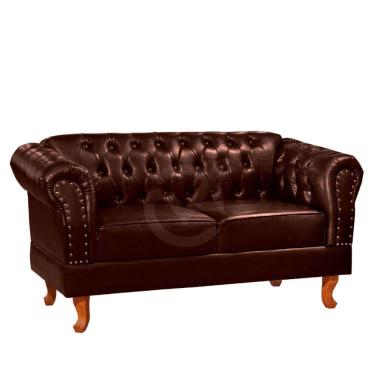 Imagem de Namoradeira Chesterfield Duque 2 Lugares Via Encanto Courano Marrom Café