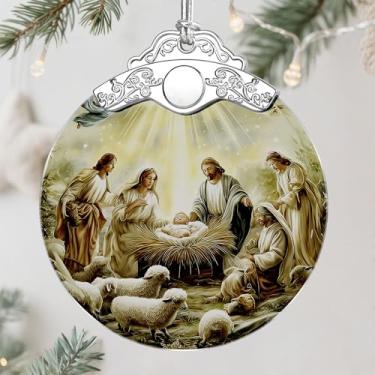 Imagem de Decoração de Natal cristã, enfeite de Natal de presépio, sagrada família e bebê Jesus, decoração religiosa, presentes religiosos, presentes cristãos, troca de presente, ideia de presente