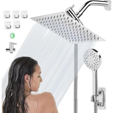 Imagem de Ducha Chuveiro, Chuveiro Ducha, Chuveiro a Gas, Chuveiro com Ducha, Combinação de Chuveiro de Mão, Chuveiro Kit de Aço Inox, Inclui Tubo de 3 Vias E Tubo de Agua de 150cm