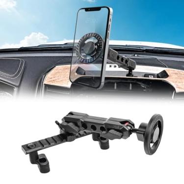 Imagem de BESTAOO Suporte de telefone MagSafe compatível com 2019-2025 Ram 1500 Dash Suporte de telefone acessórios interiores, suporte de celular ajustável de 360° (magnético)