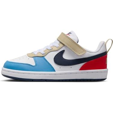 Imagem de Nike Tênis infantil unissex Court Borough Low Recraft Ps, Branco/azul trovão/carmesim claro, 27 BR