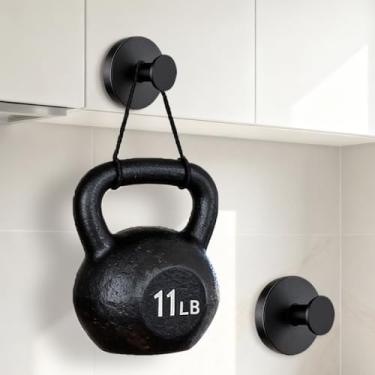 Imagem de Ganchos pretos com ventosa para janela de vidro, ganchos de chuveiro removíveis para chuveiro interno, ganchos de toalha de metal para banheiros (1 peça)