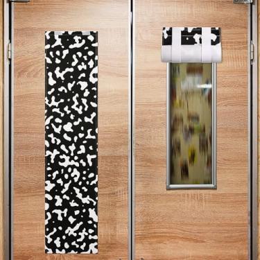 Imagem de Hahafelt 2 cortinas blackout para porta de sala de aula, 20 x 109 cm de espessura, capas de porta com bloqueio de luz de poliéster para janela de sala de aula, escritório, varanda e cobertura de