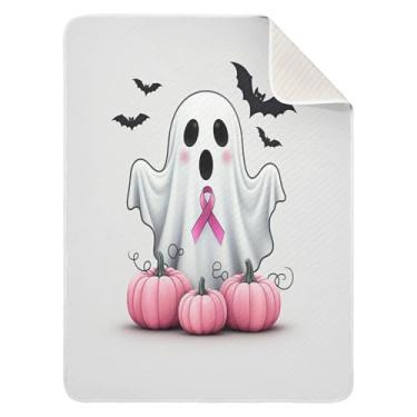 Imagem de Qilmy Cobertor de bebê Halloween Boo 76 x 101 cm, cobertor infantil de algodão macio para meninos e meninas, cobertor leve e quente para bebês de berço, carrinho de bebê, soneca, recém-nascido