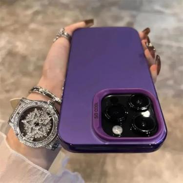 Imagem de HTVJFX Capa luxuosa fosca com revestimento a laser para iPhone XS, capa protetora à prova de choque (para iPhone XS/roxa)