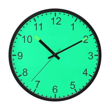 Imagem de ODAWA Relógio de parede verde de mola média para banheiro, relógio de parede silencioso sem tique-taque para dormitório, 30,5 cm