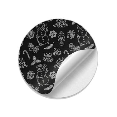 Imagem de Ladrilho Decorativo de Cerâmica Estampa Natal Preto e Branco