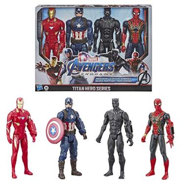 Imagem de Marvel Avengers Endgame Titan Hero Series 12" Action Figures Captain America, Iron Spider, Black Panther, and Iron Man (4 Action Figures)