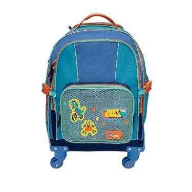 Imagem de Mochila Com 4 Rodinhas 360 Graus Color Block Azul Puket