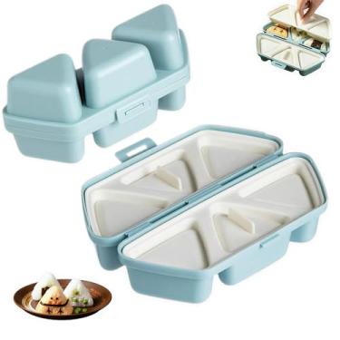 Imagem de Kit de fabricação de sushi triangular 6 em 1 Onigiri – Fácil de armazenar, carregar e limpar, molde multifuncional de bola de arroz para fazer e armazenar sushi