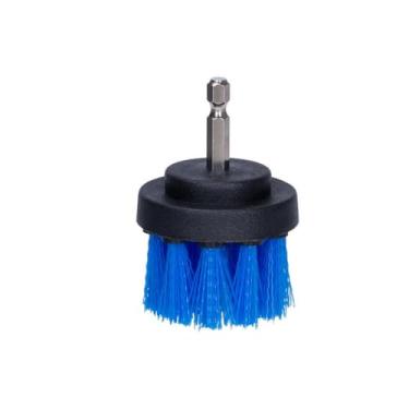 Imagem de Acessório de escova de limpeza de vaso sanitário alimentada por broca com esfregão multisuperfície de longo alcance estendido para banheiro, argamassa, banheira e chuveiro, azul