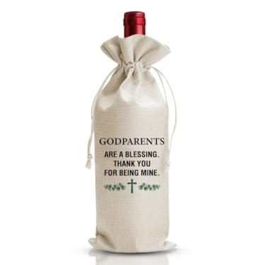 Imagem de DOI-LANEE Bolsa de presente de pedido de padrinhos, presente de vinho madrinha, bolsa de pedido de padrinho, decoração de batismo, presentes para padrinhos para batismo, presente de agradecimento para