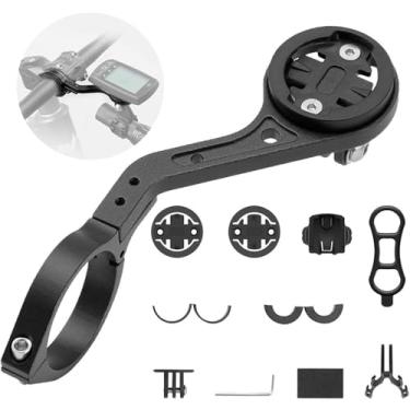 Imagem de Suporte para GPS e Ciclocomputador de Alumínio - Montagem no Guidão, Preto, Kit Completo com Adaptadores para Bicicleta