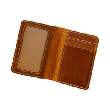 Imagem de Carteira Minimalista De Couro Genuíno Vintage Com Porta-Cartões E Jane