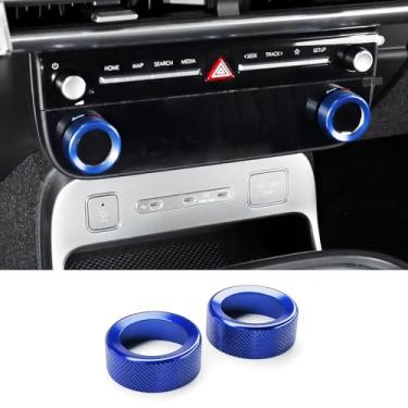Imagem de JUIVEEL 2 peças Tampa de botão de interruptor de ar condicionado de alumínio A/C capa de botão de controle central compatível com acessórios Hyundai Ioniq 9 2026 (compatível com Hyundai Ioniq 9 2026
