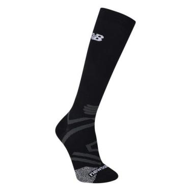Imagem de Meia New Balance Cano Longo De Compressão Feminina, Preto, 34/38