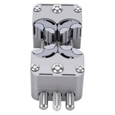 Imagem de Luocute Torno Fractal, Mini Torno de Bancada de Aço Inoxidável 304 Com Base de Bigorna e Silicone Antiderrapante, Design de Múltiplas Mandíbulas para Reparo de Eletrônicos para (Mandril de aço