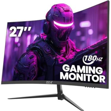 Imagem de ZZA Monitor Gamer 27" Curvo 180Hz| 165Hz|144Hz|1Ms| Computador Fhd|1080P| 90% Dci-P3, 100% Srgb, Pc Freesync| Hdmi|Hdr| Baixa Luz Azul| Hdmi| Portas Dp| Suporte Vesa| De Metal