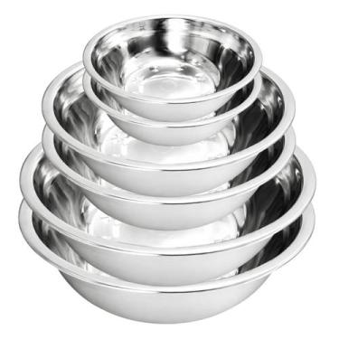 Imagem de Kit 6 Tigela Bacia Bowl De Inox Cozinha Saladeira 350mL 14cm - 500ml 1