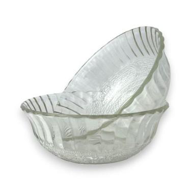 Imagem de 02 Bowl Tigela Cumbuca Vidro Trabalhado Boho 18cm Mimo Style