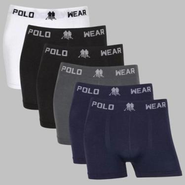 Imagem de Kit 6 Cuecas Boxer Masculina Polo Wear Seamless Microfibra, 1branco, 2
