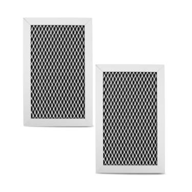 Imagem de Filtro de carvão de micro-ondas adequado para GE JVM6175EK6ES, JVM6175SK6SS, JVM6175YK6FS, QVM7167RN8SS, filtro de odor de carvão de substituição, moldura de alumínio - pacote com 2