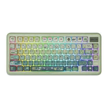 Imagem de KiiBoom Teclado mecânico Phantom81 Lite 75% gaxeta, programável QMK&VIA, teclado para jogos sem fio de 3 modos, retroiluminação RGB, capa ABS + tecnologia UV, troca a quente para Windows/Mac/Linux