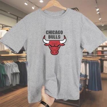 Imagem de camisa masculina Chicago Bulls camisa oversized, m, cinza
