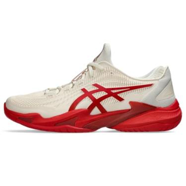 Imagem de ASICS Tênis masculino Court FlyteFoam 3 Novak, Creme/vermelho clássico, 46