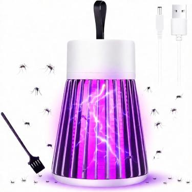 Imagem de Luminária Mata Mosquito Elétrica com Luz UV LED | Armadilha Repelente por Choque | USB Bivolt 110V/220V | Sem Produtos Químicos | Ideal para Quarto, Sala e Escritório