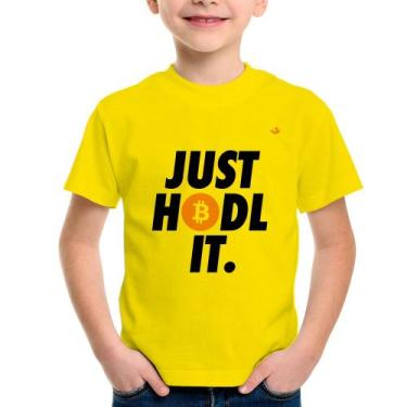 Imagem de Camiseta Infantil Just hodl it - Foca na Moda, Amarelo, 10