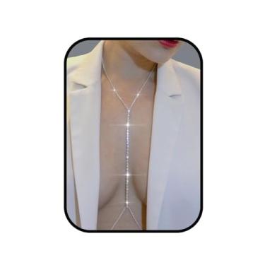 Imagem de Blindery Correntes corporais de strass, corrente de barriga sexy, joia de praia para mulheres, 1 Count (Pack of 1), liga metálica, Strass
