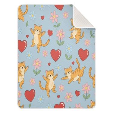 Imagem de Wassud Cobertor de bebê de gatos dançantes para meninos e meninas, macio para bebês e recém-nascidos, cobertor aconchegante de algodão essencial para berçário, viagem, berço, carrinho 76 x 101 cm